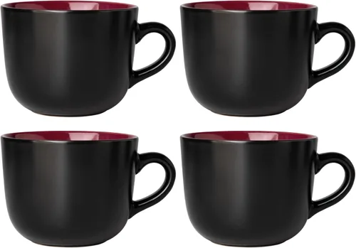 Vista 10 de GBHOME Tazas de sopa jumbo con asas, juego de 4 tazas de café grandes de 24 onzas, cuencos de sopa de cerámica para café, cereales, aperitivos