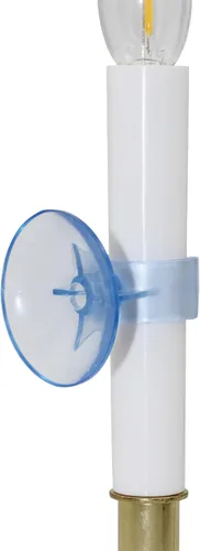 Vista 4 de Creative Hobbies® Lámpara de vela eléctrica para ventana con base chapada en latón, interruptor de encendido/apagado, bombilla, listo para usar (LED)