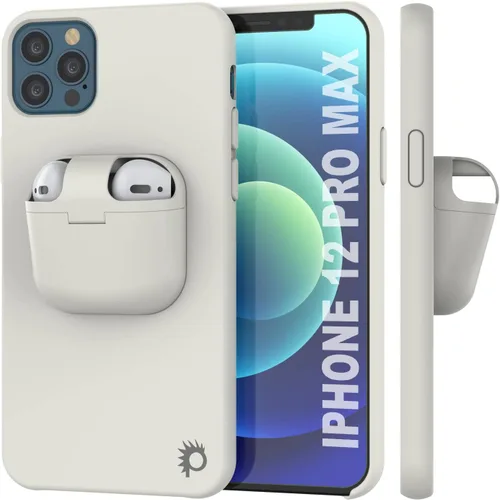 Vista 9 de PunkCase Funda para iPhone 12 Pro Max (serie CenterPods) Funda delgada y duradera 2 en 1 para iPhone 12 Pro Max (6.7 pulgadas) Protege tu Negro