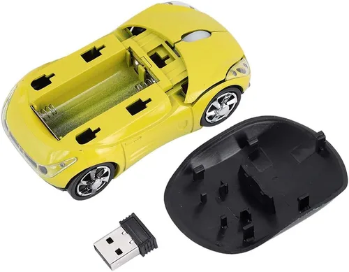 Vista 9 de ASHATA Ratón inalámbrico de 2.4 G para automóvil con receptor USB, linda computadora óptica de 1600 DPI para PC, portátil, tableta, compatible