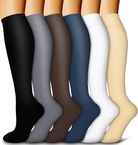 Vista 30 de Bluemaple Paquete de 6 calcetines de compresión de cobre para mujeres y hombres, el mejor apoyo para médicos, correr, enfermería, atletismo