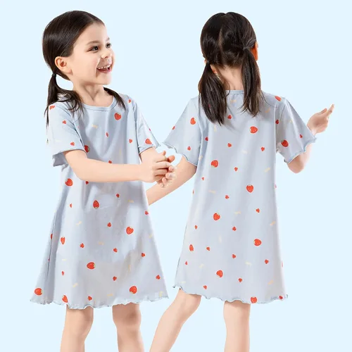 Vista 2 de BANGSAUR Vestido para niña, paquete de 2 camisetas de algodón suave, 3-10 años