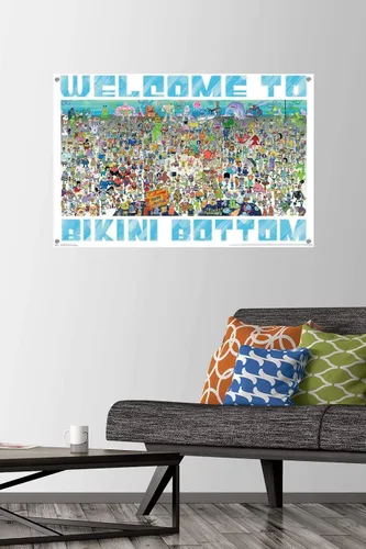 Vista 2 de Nickelodeon Bob Esponja - Póster de pared con alfileres de empuje de Every Character Ever 19