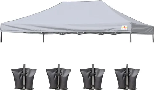 Vista 13 de ABCCANOPY Toldo de repuesto para tienda de campaña desplegable (8 x 8 pies, blanco)