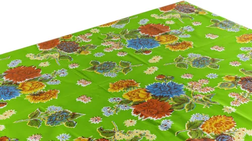 Vista 21 de Alux - Mantel de plástico con flores de hibisco para patios, picnic y mesas de cocina, azul y rojo, vinilo de plástico, mantel de plástico