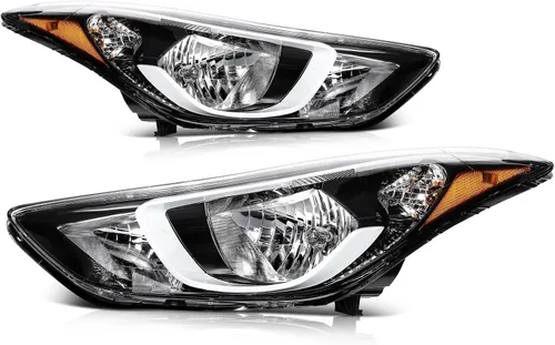 Vista 28 de Conjunto de faros delanteros LSAILON para Hyundai Sonata 2011-2014 Carcasa negra+92101-3Q000+luz alta: H1