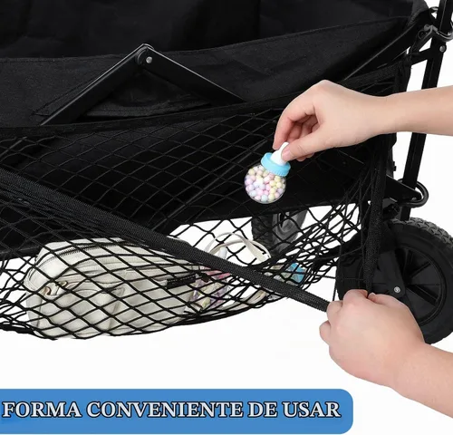 Vista 5 de Woanger 2 piezas de red de carga para cochecito de 13.78 x 27.56 pulgadas, red de carga resistente, plegable y estirable para espacio