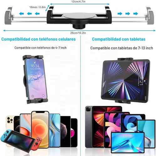 Vista 6 de Soporte de tableta para tablero de instrumentos para automóvil, brazo