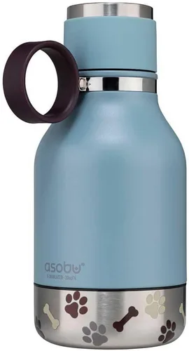Vista 6 de Asobu - Recipiente para perros unido a una botella de viaje aislante de acero inoxidable para humanos de 37oz/1.1 litros con recipiente para perros