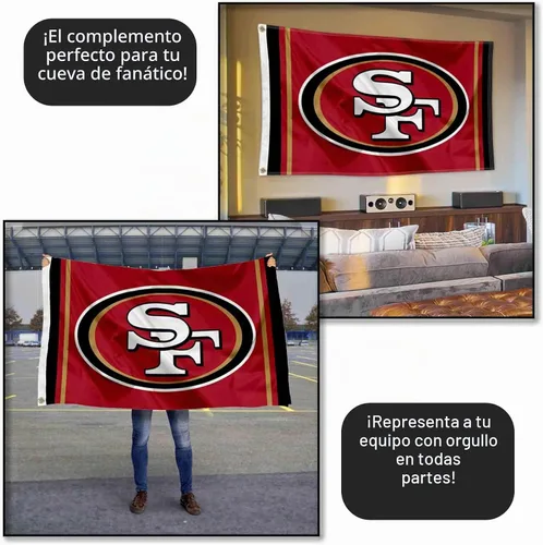 Vista 5 de San Francisco 49ers SF - Bandera grande de 3 x 5