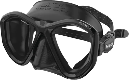 Vista 7 de Seac Símbolo, máscara de buceo hecha en Italia con dos lentes y hebilla 3D