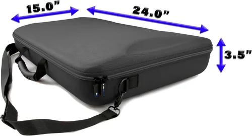 Vista 7 de CASEMATIX Funda de viaje para controlador de DJ compatible con Hercules Inpulse 500 - Funda rígida para mezclador de DJ con correa