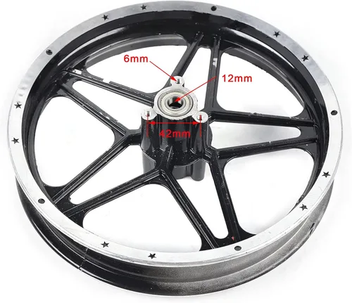 Vista 4 de Llanta de Neumático 2.50-10'' Rueda Delantera Trasera Llantas de Rueda para Mini Bicicleta de Bolsillo E-bike 49-50cc Bicicleta de Tierra Cubo