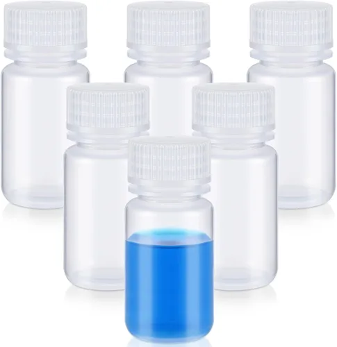 Vista 25 de Tatuo 6 piezas 30 ml 1 oz botellas de reactivo de polipropileno de plástico con tapas de rosca, envases de muestra transparentes de PP con tapa