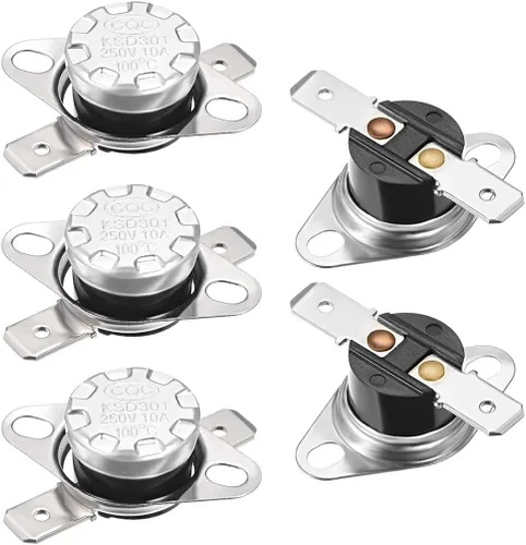 Vista 17 de uxcell KSD301 Termostato 104.0 °F/104°F 10A Normalmente Abierto N.O Ajuste Snap Disc Interruptor de Temperatura 2pcs, Material de Baquelita