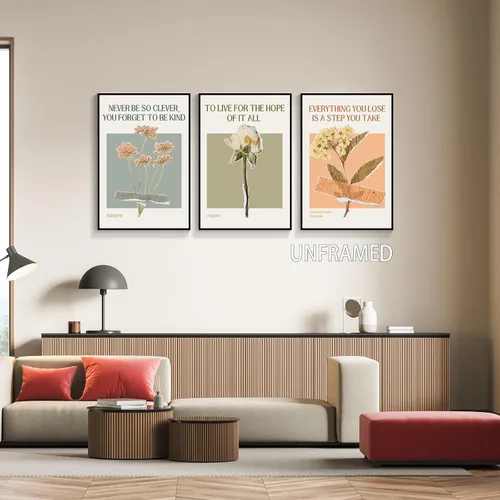 Vista 5 de Prinajssiad Póster de agosto de 3 piezas, 12 x 16 pulgadas, canción musical Swiift con citas líricas, lienzo para pared, impresión floral vintage