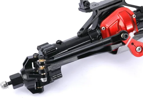 Vista 4 de RZXYL 1/10 Ejes Portal completos de aleación de aluminio para Axial SCX10 D90 RC Crawler Car Upgrades (negro)