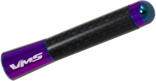 Vista 4 de VMS RACING NEO CROMADO NEOCROMO con fibra de carbono real negra CNC mecanizado billet aluminio corto 3 pulgadas antena compatible con Nissan 350Z