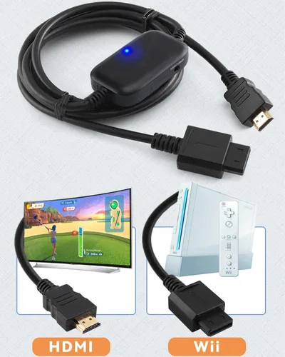 Vista 4 de Herfair Cable adaptador Wii a HDMI 1080P720P Wii HDMI calidad de imagen mejorador de resolución Wii 2 convertidor HDMI compatible con todos