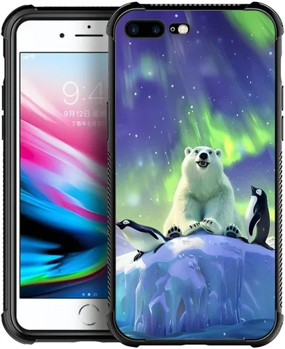 Vista 24 de Funda compatible con iPhone 8 Plus, diseño de elefantes africanos para iPhone 7 Plus, diseño de patrón a prueba de golpes, antiarañazos, carcasa