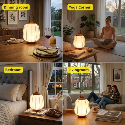 Vista 4 de Lámpara de mesa recargable inalámbrica, luz LED para exteriores, funciona con batería de 4000 mAh, 3 lámparas de escritorio táctiles de atenuación