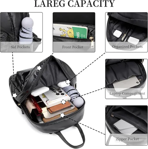 Vista 2 de seyfocnia Bolso tipo mochila para mujer, Negro -, Elegante