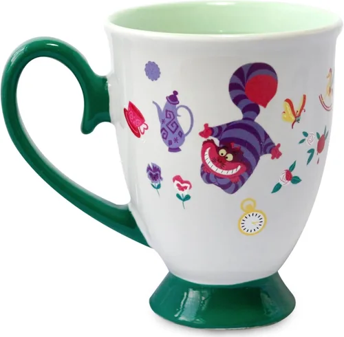 Vista 2 de Disney Parks Exclusive – Taza de café de cerámica – Cambio de color – Pedestal Alicia en el País de las Maravillas, 11 onzas