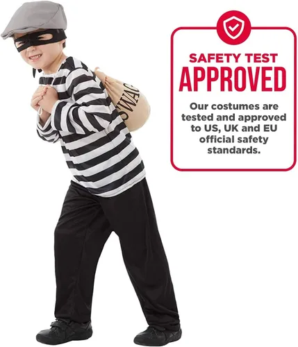 Vista 4 de fun shack Kids Robber Costume For Kids, Kids Bank Robber Costume, Kids Robber Halloween Costume, Robbers Costume Kids