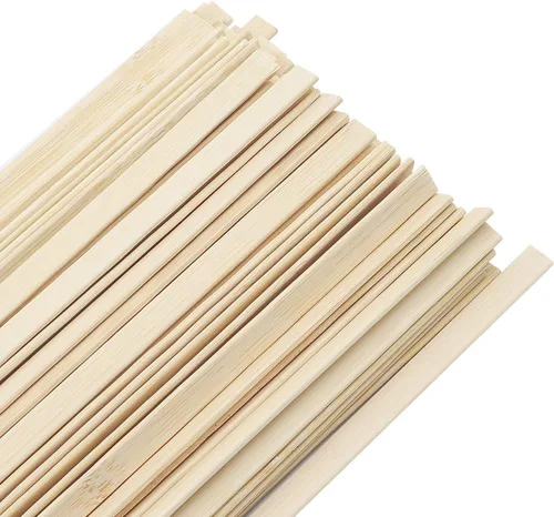 Vista 6 de Palitos de madera de 15.7 pulgadas para manualidades, palos de bambú natural extra largos que se pueden curvar, palos de bambú natural fuertes, 100