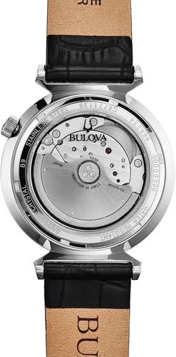 Vista 3 de Bulova Classic Regatta Slim - Reloj automático con correa de cuero para hombre