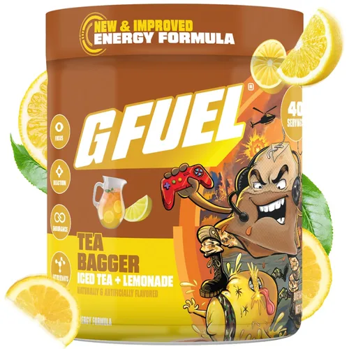 Vista 4 de G Fuel Sonic - Polvo de bebida energética preentrenamiento, mezcla de cafeína para juegos, sin azúcar, aminoácidos para el enfoque, vitaminas +