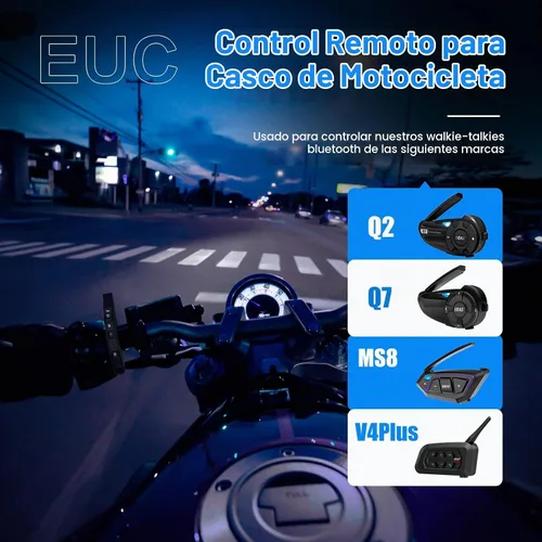 Vista 8 de SolaMr Q8 EUC Intercomunicador de motocicleta Bluetooth mango de control remoto para control FM, respuesta telefónica, conmutación de música