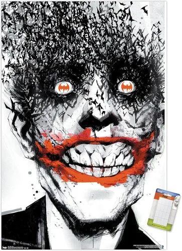 Vista 10 de Trends International DC Comics - Póster de pared de The Joker - Murciélagos, 14.725 x 22.375 pulgadas, versión enmarcada de madera de granero