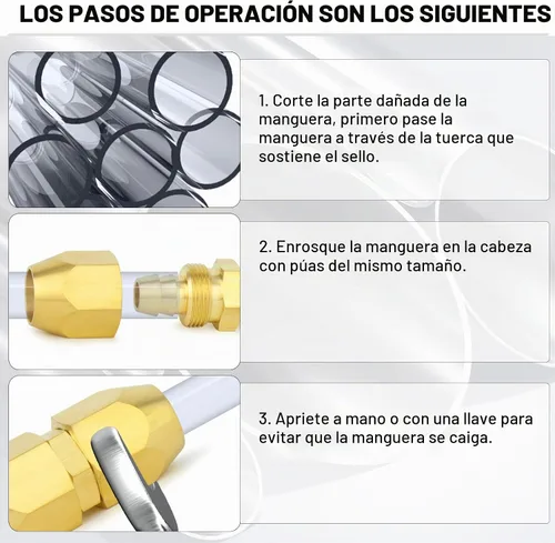 Vista 3 de ChillWaves - Adaptador de repuesto reutilizable de latón para aire, empalmador de manguera reutilizable de 1/4 de pulgada de diámetro interno