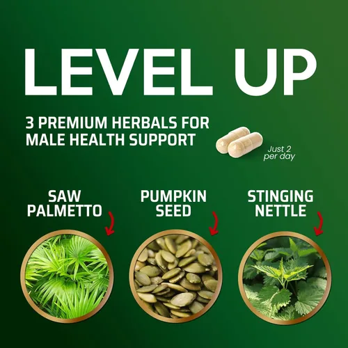 Vista 6 de Saw Palmetto para hombres, suplementos de salud de próstata de fuerza 3 veces para apoyo a la salud masculina, con ortiga picante y extracto