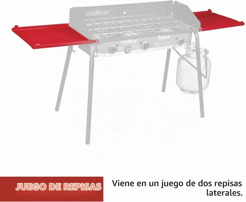 Vista 5 de Camp Chef - Juego de estantes laterales plegables para 2 quemadores