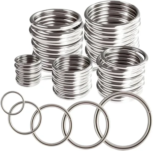 Vista 13 de Anillos de metal Ewparts para manualidades 1 pulgada 30 unidades Pequeñas Anillos de metal de acero inoxidable soldados Grosor de 4 mm Anillo O