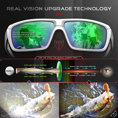 Vista 4 de ATTCL - Gafas de sol polarizadas para hombres - Gafas deportivas de pesca 100% protección UV