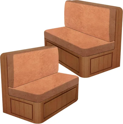 Vista 75 de ANARACHON Fundas de cojín elásticas con aspecto de cuero para caravana, fundas de cojín para asiento de cabina de caravana