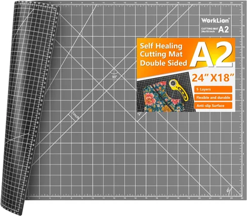 Vista 11 de WorkLion Alfombrilla de corte autorreparable: alfombrilla de corte artesanal de doble cara de 12 x 18 pulgadas para costura, tela, acolchado. Tabla
