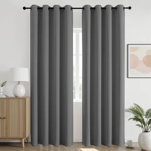 Vista 24 de Joydeco Cortinas opacas para dormitorio de 72 pulgadas de largo, 2 paneles de cortinas con aislamiento térmico para oscurecer la habitación