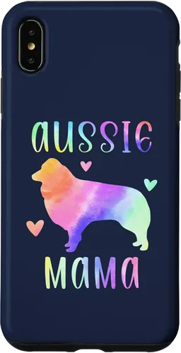 Vista 11 de iPhone 16 Aussie Mama Australian Shepherd Mom Rainbow Watercolor Case