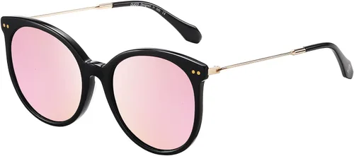 Vista 2 de DUCO Gafas de sol clásicas redondas polarizadas para mujer, gafas de sol retro UV400, DC2340