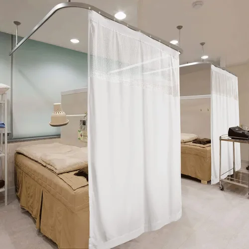 Vista 25 de Fcosie Cortinas divisoras de habitación de hospital con ganchos planos para cubículo, pantalla de privacidad para hospital, clínica médica