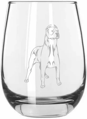 Vista 400 de Shar Pei (chino) - Vaso de vino sin tallo grabado para perro, 15.25 onzas