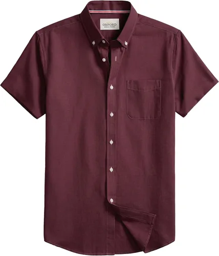 Vista 18 de Camisa Oxford para hombre de manga corta de ajuste normal, camisa casual con botones y bolsillo
