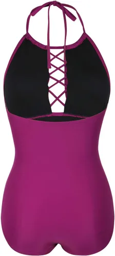 Vista 5 de Firpearl Traje de baño de una pieza para mujer, cuello alto, fruncido, control de abdomen