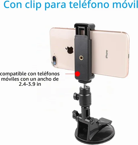 Vista 5 de Soporte de ventosa para cámara de acción PellKing con almohadilla adhesiva