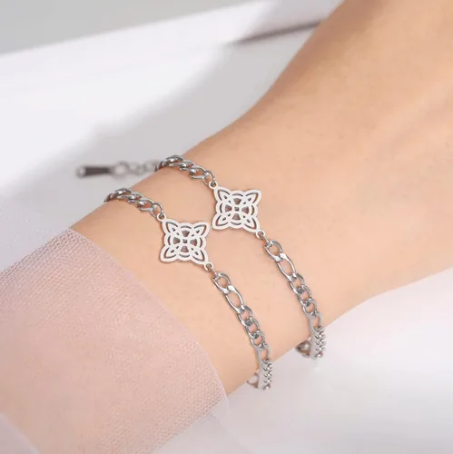 Vista 21 de Pulsera de nudo de bruja, nudo celta, símbolo de Wicca pagana, nudo mágico, pulsera de joyería de brujería, pulsera de acero inoxidable ajustable