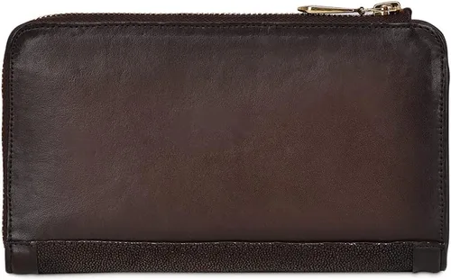 Vista 3 de Cuadra Cartera de mujer en cuero genuino Stingray marrón, BD224MA, Marrón, Moda